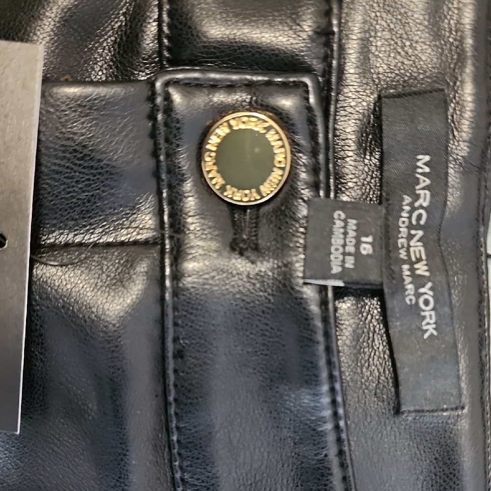 Marc New York Black Faux Leather Pants - Picture 3 of 12